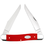 Case Red Synthetic Muskrat with White SparXX Shield 56986 - Engravable