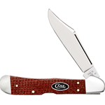 Case Dark Red Burlap Micarta CopperLock CS 12275 - Engravable