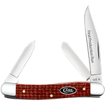 Case First Production Run Dark Red Burlap Micarta Medium Stockman CS 82272 - Engravable