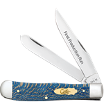 Case First Production Run Blue Sycamore Wood Trapper 93730 - Engravable