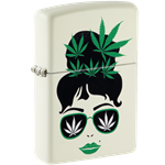 Zippo Cannabis Chick, Glow In Dark Green - 49837